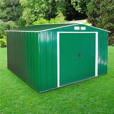 10 x 10 Sapphire Apex Metal Shed in Green