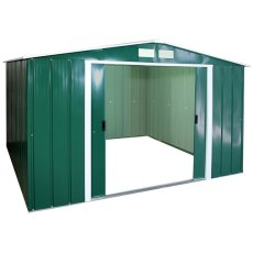 Sapphire 10 x 10 (3.12m x 2.92m) Sapphire Apex Metal Shed in Green