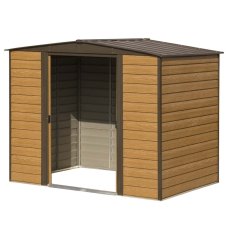 10 X 6 (3.13m X 1.81m) Rowlinson Woodvale Metal Shed - isolated view, doors open