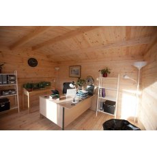 13 x 10 Forest Chiltern Log Cabin - interior set up as home office