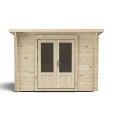 6 x 10 Forest Harwood Pent Log Cabin 28mm Logs