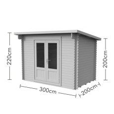 6 x 10 Forest Harwood Pent Log Cabin - dimensions