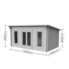 13 x 16 Forest Mendip Pent Log Cabin - dimensions