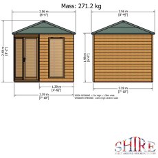 8x8 Shire Larkspur Corner Summerhouse - Dimensions