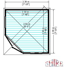 8x8 Shire Larkspur Corner Summerhouse - Floor Plan