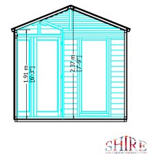 8x8 Shire Larkspur Corner Summerhouse - internal dimensions