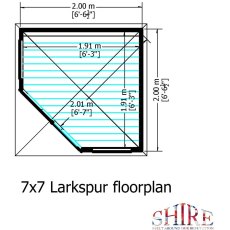 7x7 Shire Larkspur Corner Summerhouse - Floor Plan