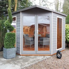 7x7 Shire Larkspur Corner Summerhouse - Painted in Grey