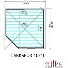 10 x 10 Shire Larkspur Corner Summerhouse - Floor Plan