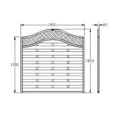 6ft High Forest Prague Fence Panels - Dimensions