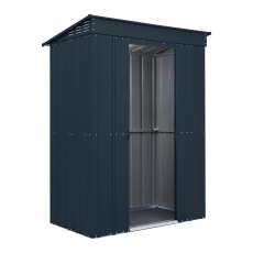 5 x 3 Globel Pent Metal Shed In Grey - isolated angle view