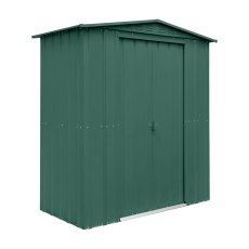 6 x 3 Globel Lotus Apex Metal Shed In Heritage Green - isolated angle view, doors closed