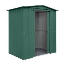 6x4 Globel Lotus Apex Metal Shed in Green - isolated angle view