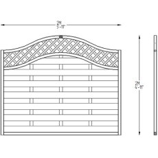 5ft High Forest Prague Fence Panels - Dimensions