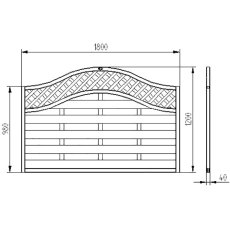 4ft High Forest Prague Fence Panels - Dimensions