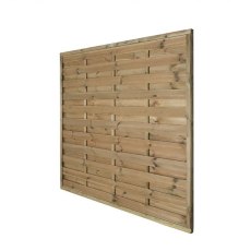 Angled view of 6ft high Forest Europa plain pressure treated fence panel
