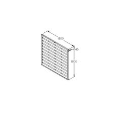 Technical dimension drawing of 6ft high Forest Europa plain fence panel 1800mm x 1800mm