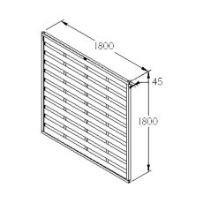 6ft High (1800mm) Forest Europa Plain Fence Panels - Dimensions