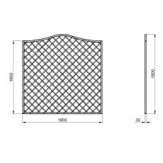 6ft High Forest Europa Hamburg Fence Panels - Pressure Treated - dimensions