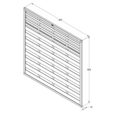 Technical drawing of Forest Europa Kyoto 6ft fence panel dimensions