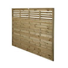 Angled view of Forest Europa Kyoto 5ft decorative slatted fence panel