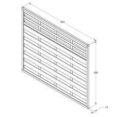 Technical drawing of Forest Europa Kyoto 5ft fence panel dimensions