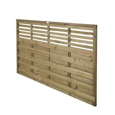 Forest Europa Kyoto decorative slatted fence panel angled front view