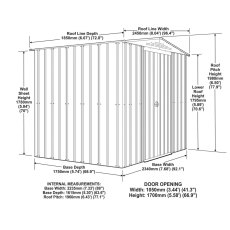 Mercia 8 x 6 Globel Lotus Apex Metal Shed in Green