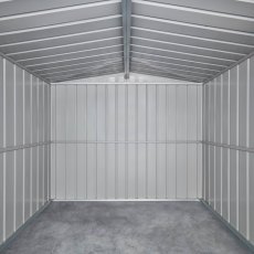 8 X 6 Globel Lotus Apex Metal Shed In Green - internal view