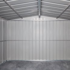 10 x 6 Globel Apex Metal Shed In Green - internal view