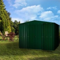 Lotus 10 x 6 (2.95m x 1.75m) Lotus Apex Metal Shed in Heritage Green