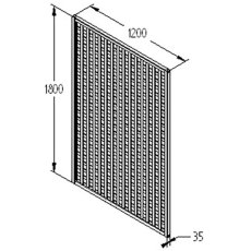 4ft by 6ft (1200mm x 1800mm) Forest Premium Framed Trellis - Dimensions