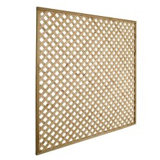 Angled view of Forest Rosemore Lattice Trellis 6ft timber panel
