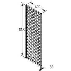 2ft x 6ft (600mm x 1800mm) Forest Rosemore Lattice Trellis - Dimensions