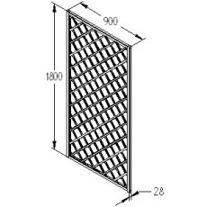 3ft x 6ft (900mm x 1800mm) Forest Hidcote Lattice Trellis - Dimensions