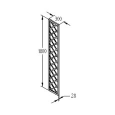 1ft x 6ft (300mm x 1800mm) Forest Hidcote Lattice Trellis - Dimensions