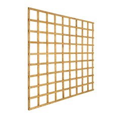 Angled view of Forest Heavy Duty Trellis Panel 6ft timber lattice
