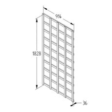 3ft by 6ft (910mm x 1830mm) Forest Heavy Duty Trellis - Dimensions