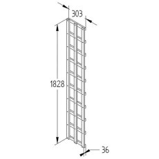 1ft by 6ft (300mm x 1830mm) Forest Heavy Duty Trellis - Dimensions