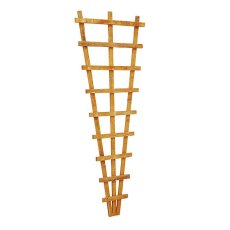 Angled view of Forest Heavy Duty Fan Trellis wooden garden trellis