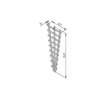 Technical drawing of Forest Heavy Duty Fan Trellis dimensions