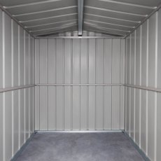 6x5 Globel Lotus Apex Metal Shed In Green - internal view