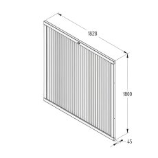 Technical dimensions drawing of Forest Noise Reduction Fence Panel