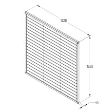 6ft Forest Horizontal Tongue & Groove Fence Panel - dimensions