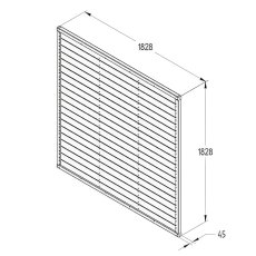 Technical dimensions drawing of Forest Horizontal Tongue and Groove Fence Panel