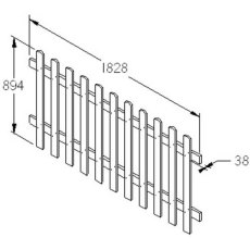 3ft High Forest Ultima Pale Fence Panel - dimensions