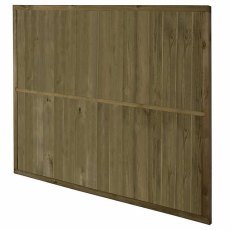 5ft High Forest Vertical Tongue and Groove Fence Panel - angled view of back of panel showing bracin