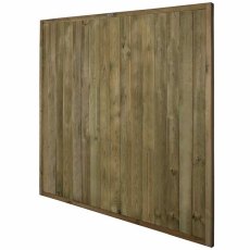 6ft High Forest Vertical Tongue and Groove Fence Panel - isolated angled view