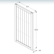 6ft High (1800mm) Forest Pressure Treated Featheredge Gate - Dimensions