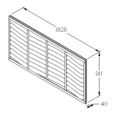 3ft Forest Pressure Treated Superlap Fence Panel - dimensions